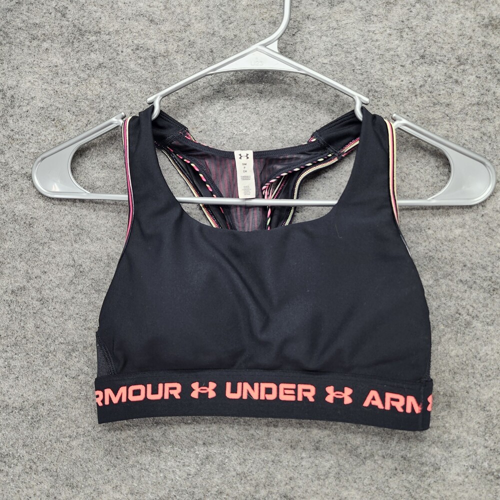 Under Armour Sports Bra Womens Small Black Activewear